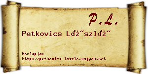 Petkovics László névjegykártya