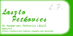 laszlo petkovics business card