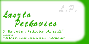 laszlo petkovics business card